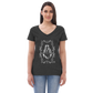 Women’s Earth recycled v-neck t-shirt white print on dark t