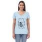 Women’s Water recycled v-neck t-shirt black print on light t