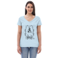 Women’s Fire recycled v-neck t-shirt black print on light t