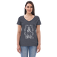 Women’s Fire recycled v-neck t-shirt white print on dark t