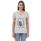 Women’s Water recycled v-neck t-shirt black print on light t